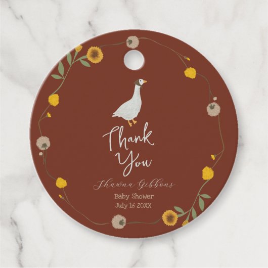 Wilde bloem Moeder Goose Nursery Rhyme Bedankjes Labels (Voorkant)