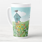 Wilde bloem Moederdag (mama) Latte Mok (Linkerhoek)