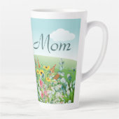 Wilde bloem Moederdag (mama) Latte Mok (Rechts)