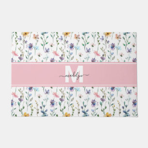 Wilde Bloem Monogram Deurmat