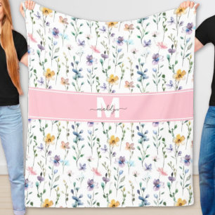 Wilde Bloem Monogram Fleece Deken