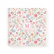 Wilde Bloem Monogram Notitieboek Journaal