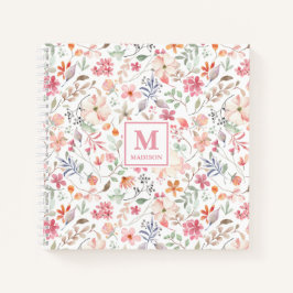 Wilde Bloem Monogram Notitieboek Journaal