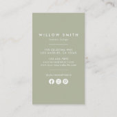 Wilde Bloem Monogram W Visitekaartje (Achterkant)