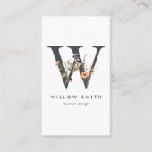 Wilde Bloem Monogram W Visitekaartje (Voorkant)