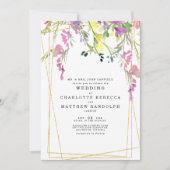 Wilde bloem Multicolor Floral Parent Wedding Kaart (Voorkant)