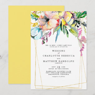 Wilde bloem Multicolor Floral Parent Yellow Weddin Kaart