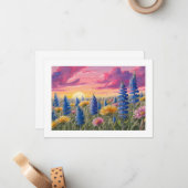 Wilde bloem notitiekaartje (Voorkant / Achterkant in situ)