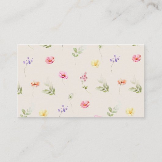 Wilde bloem Ontvang bruid Informatiekaartje (Achterkant)