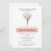 Wilde bloem op weg baby shower uitnodiging (Voorkant / Achterkant)