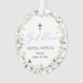 Wilde bloem Paars meisje Baptisme AcrylOrnament Ornament (voorkant)