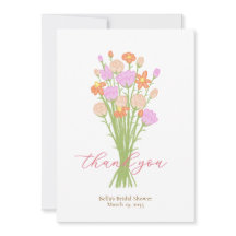 Wilde bloem Pastel Bruiloft Feest Aangepaste Dank 