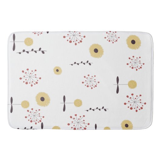 Wilde Bloem Patroon Boho Badmat (Voorkant)
