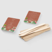 Wilde bloem Periwinkle Burnt Oranje Weddenprogramm Handwaaier (Niet-gemonteerd)