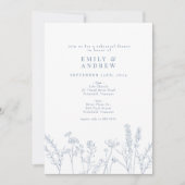 Wilde bloem Periwinkle Rehearsal Dinner Kaart (Voorkant)