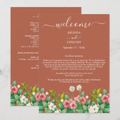 Wilde bloem Periwinkle Sinaasappel Wedroute Programma (Voorkant / Achterkant)