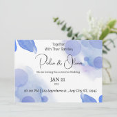 Wilde bloem Periwinkle Weddenschap Save The Date (Staand voorkant)