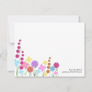 Wilde bloem Pinwheels  gestormde wilde bloem Notitiekaartje