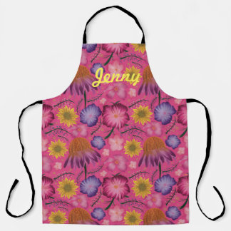 Wilde bloem Roze Floral - Gepersonaliseerd Schort