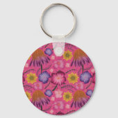 Wilde bloem Roze Floral, speciaal aangepast Sleutelhanger (Achterkant)