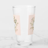 Wilde bloem, roze roze wijnroze wijnrok glas (Links)