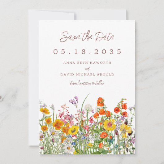 Wilde Bloem Save the Date (Voorkant)