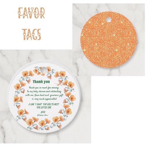 wilde bloem sinaasappel baby doucheFavoriete Label