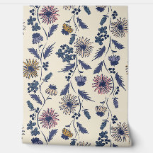 Wilde Bloem Strepen - Lavendel En Denimblauw