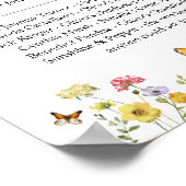 Wilde bloem 'Ter nagedachtenis' herdenkings huweli Poster (Hoek)