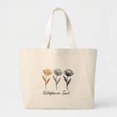 Wilde bloem trendy ontwerp grote tote bag (Voorkant)