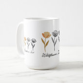 Wilde bloem trendy ontwerp koffiemok (Voorkant links)
