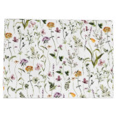 Wilde bloem Tuin Pattern Custom Gift Bag Groot Cadeauzakje (Achterkant)