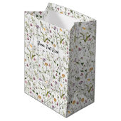 Wilde bloem Tuin Pattern Custom Gift Bag Medium Cadeauzakje (Voorkant Gekanteld)