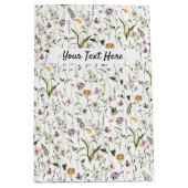 Wilde bloem Tuin Pattern Custom Gift Bag Medium Cadeauzakje (Voorkant)