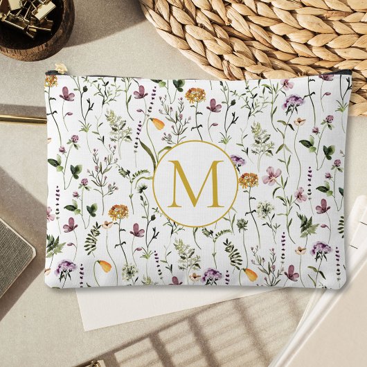 Wilde bloem Tuinpatroon Aangepast monogram Etui