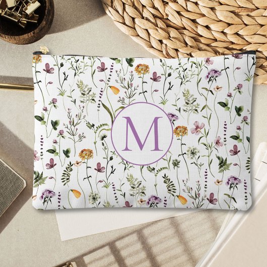 Wilde bloem Tuinpatroon Aangepast monogram Etui