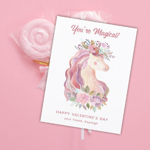 Wilde Bloem Unicorn Classroom Valentijn Feestdagenkaart