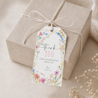 Wilde bloem verjaardag cadeaukaartjes favor tag cadeaulabel