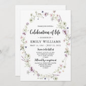 Wilde bloem Viering van het leven Kaart (Voorkant / Achterkant)