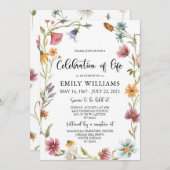 Wilde bloem Viering van het leven Kaart (Voorkant / Achterkant)