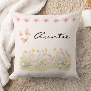 Wilde Bloem Vlinder Tante Worp Kussen Cadeau