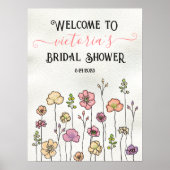 Wilde bloem Vrijgezellenfeest Welkom Poster (Voorkant)