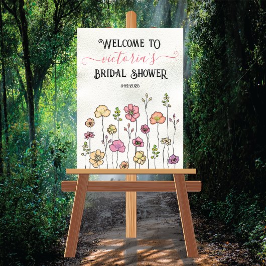 Wilde bloem Vrijgezellenfeest Welkom Poster