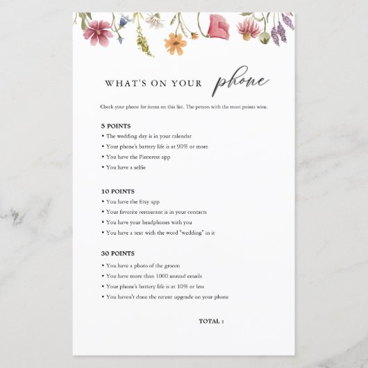 Wilde bloem wat op uw Spel van het Vrijgezellenfee (Voorkant)