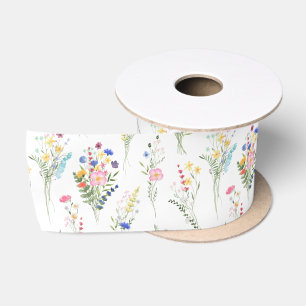 Wilde Bloem Waterverf Bloemmotief Lint