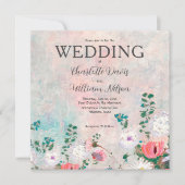 Wilde bloem Waterverf Blush Pink Weddenschap Kaart (Voorkant)