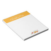 wilde bloem waterverf geel notitieblok (Schuin)