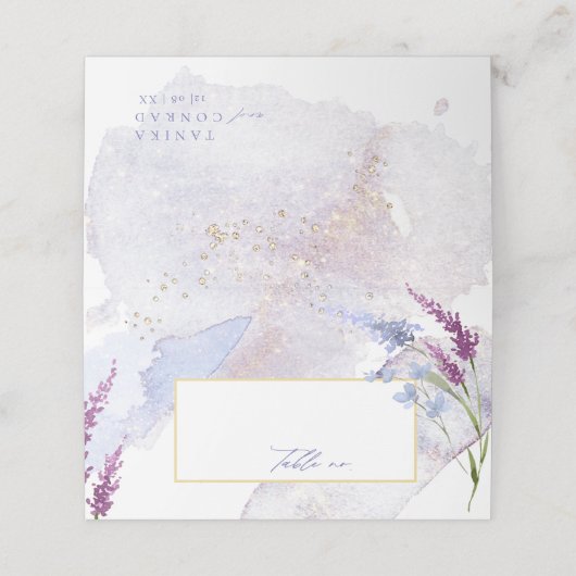 Wilde bloem Waterverf Tabel Peri ID954 (Buitenkant ongevouwen)