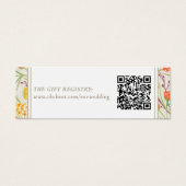 Wilde bloem Weddenschap Gift Registry QR Code Mini Visitekaartjes (Voorkant)