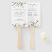 Wilde bloem | Weddenschap-programma Hand Fan Handwaaier (Voorkant en achterkant)